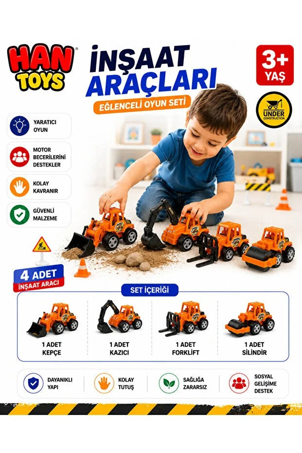 4 lü inşaat araç set,