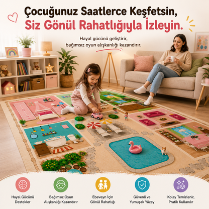 Miniland - Barbie Temalı Oyun Halısı