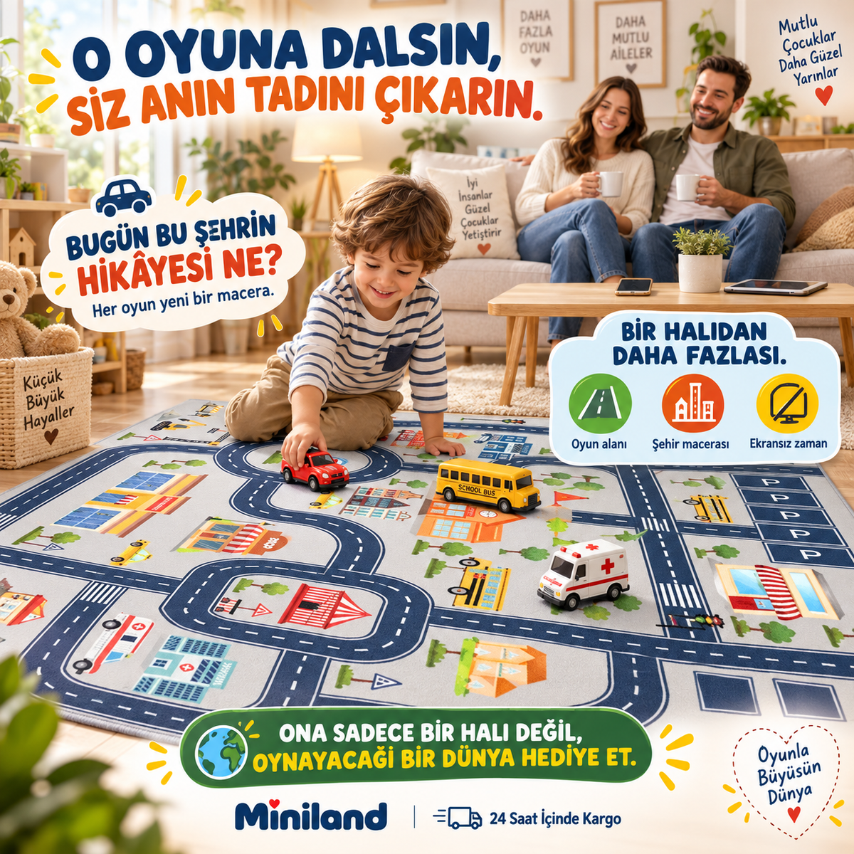 Arabalı Oyun Halısı